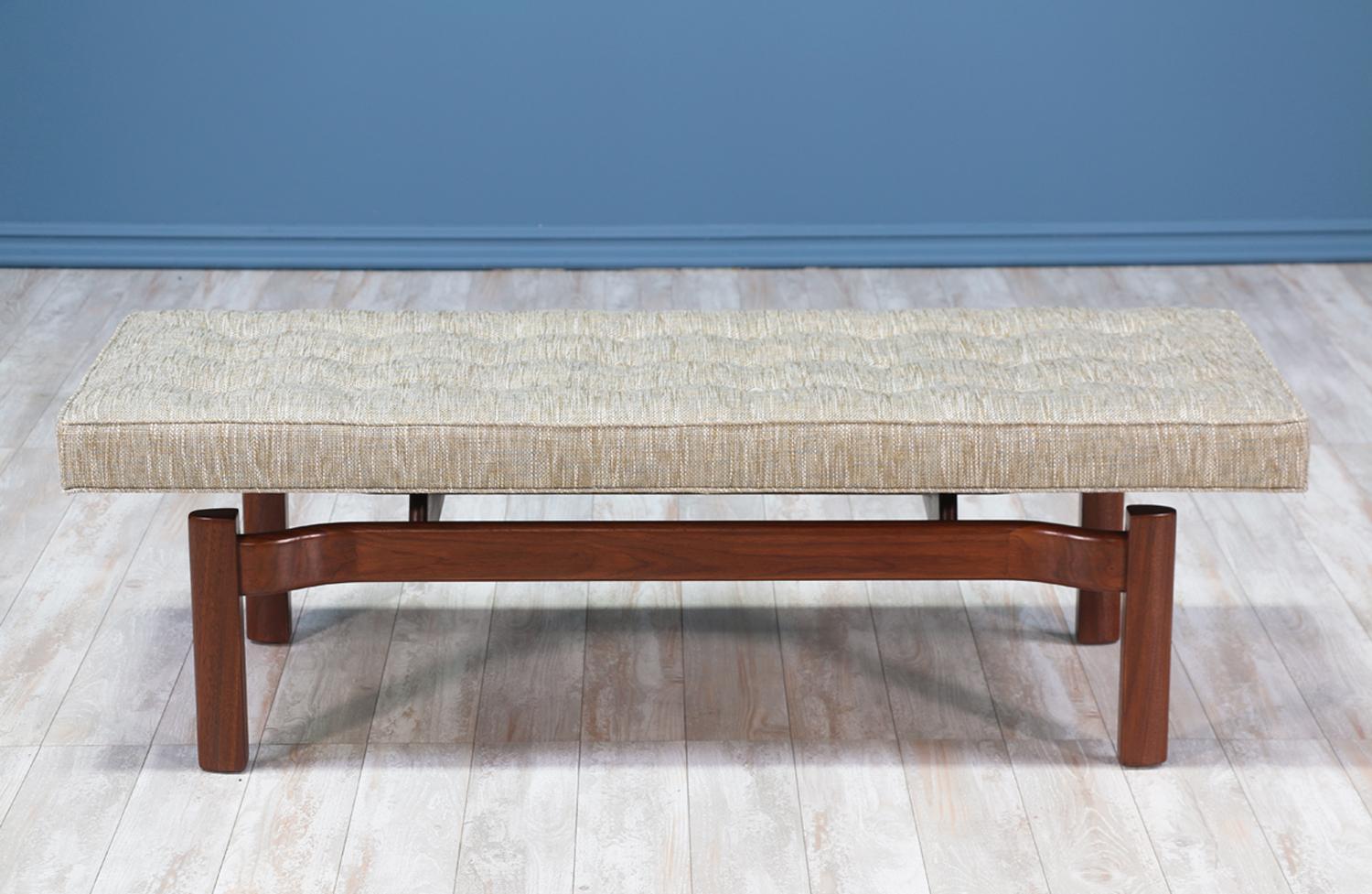 American Mid-Century Modern Floating Tufted Bench