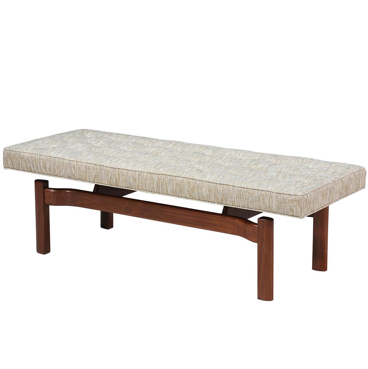 Mid-Century Modern Floating Tufted Bench