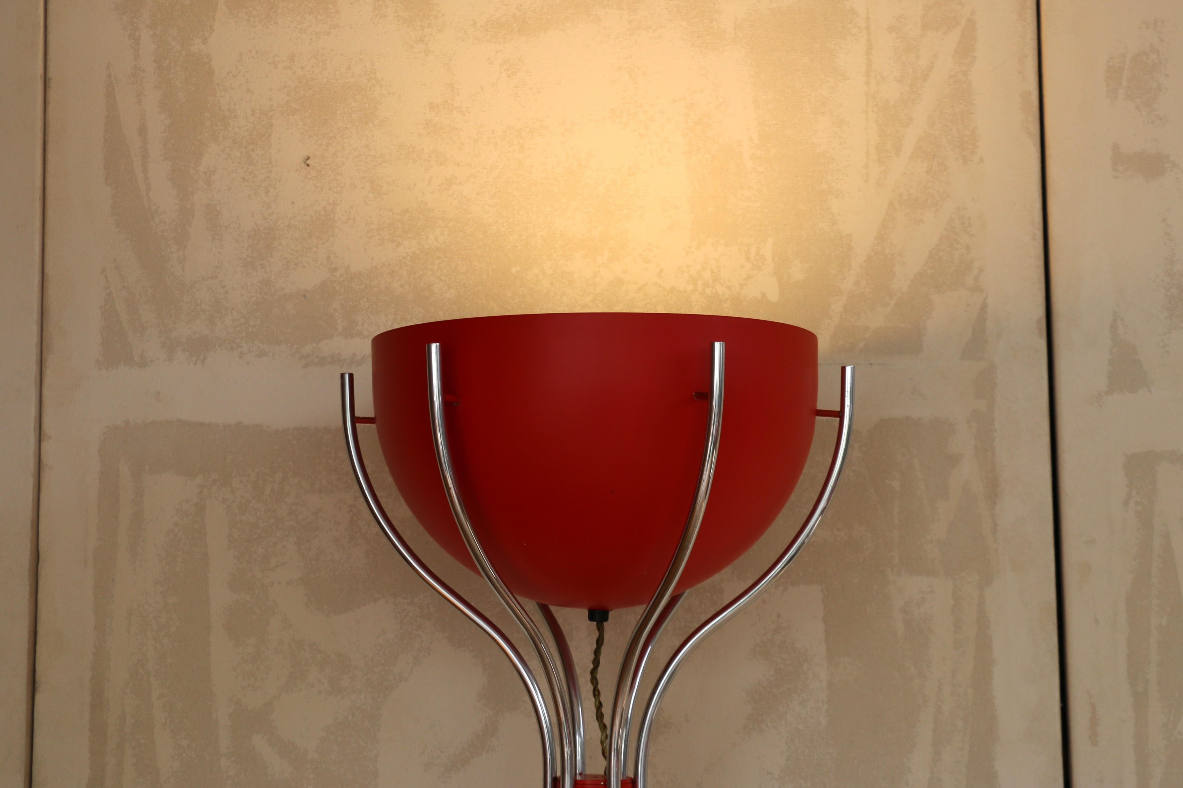 Aluminum Mid-Century Modern Floor Lamp, 1970s For Sale
