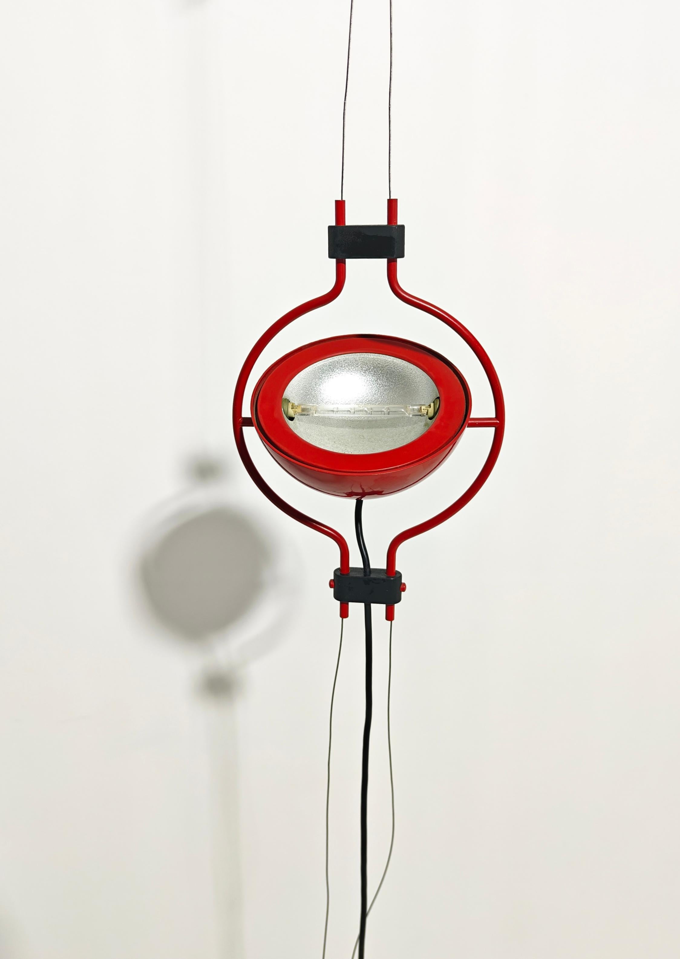 Enameled Mid-Century Modern Floor Lamp Aluminum Steel Barbieri & Marianelli Italy 80s For Sale