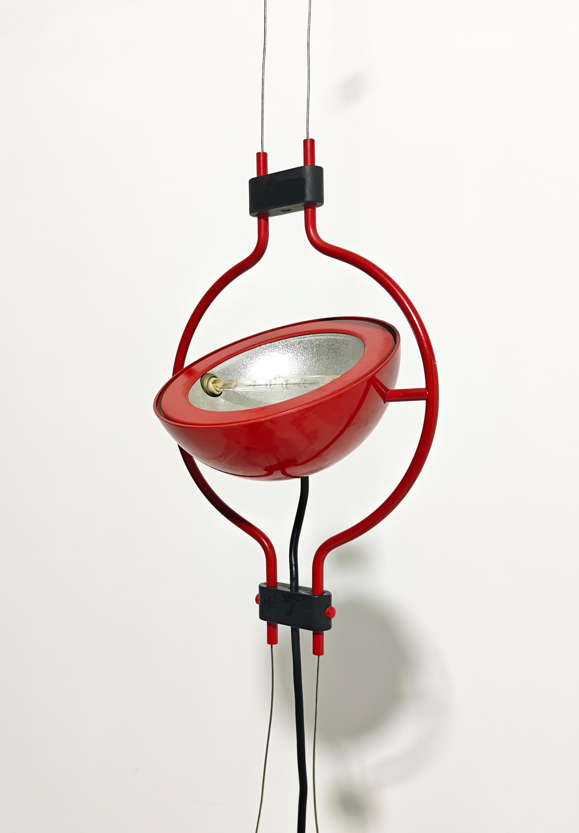 Mid-Century Modern Floor Lamp Aluminum Steel Barbieri & Marianelli Italy 80s In Good Condition For Sale In Palermo, IT