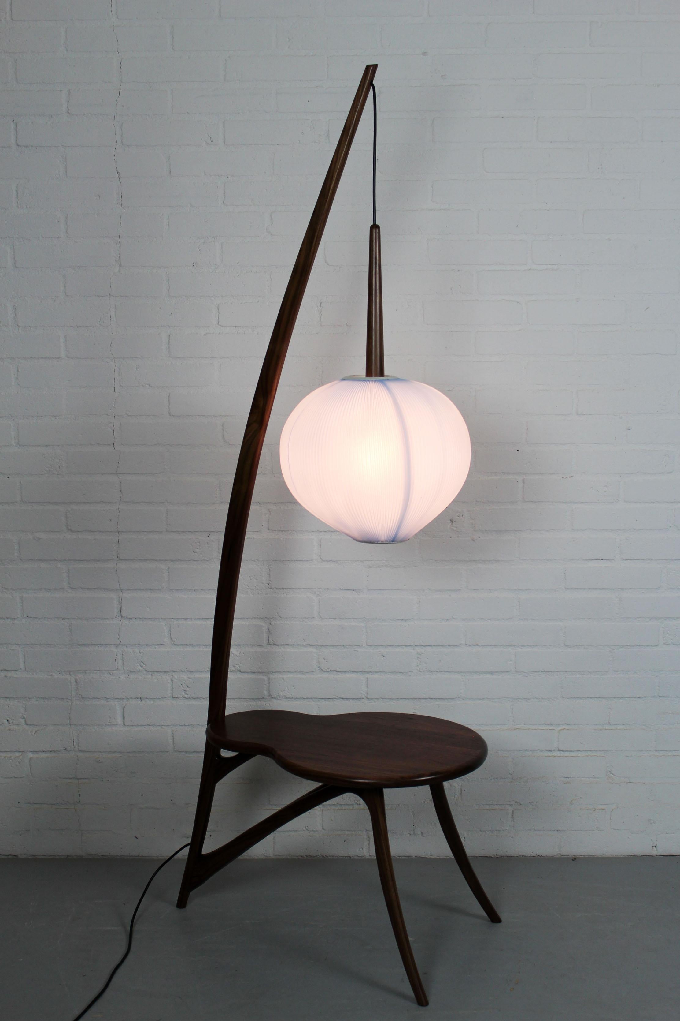 Mid-Century Modern Floor Lamp and American Nut Table 3