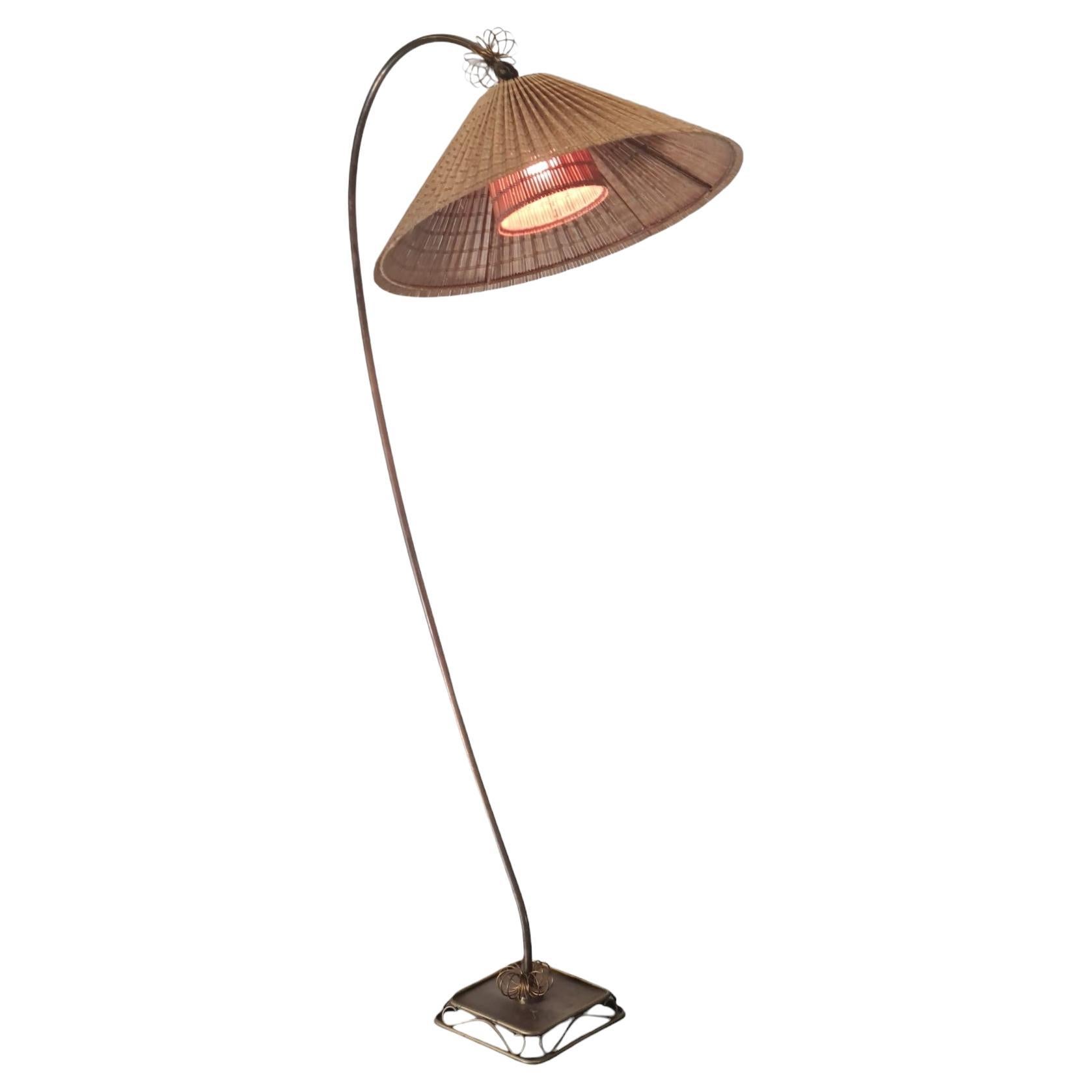 Lampada da terra moderna di metà secolo attribuita a Gunnel Nyman, 60588/40080 di Idman, anni '40