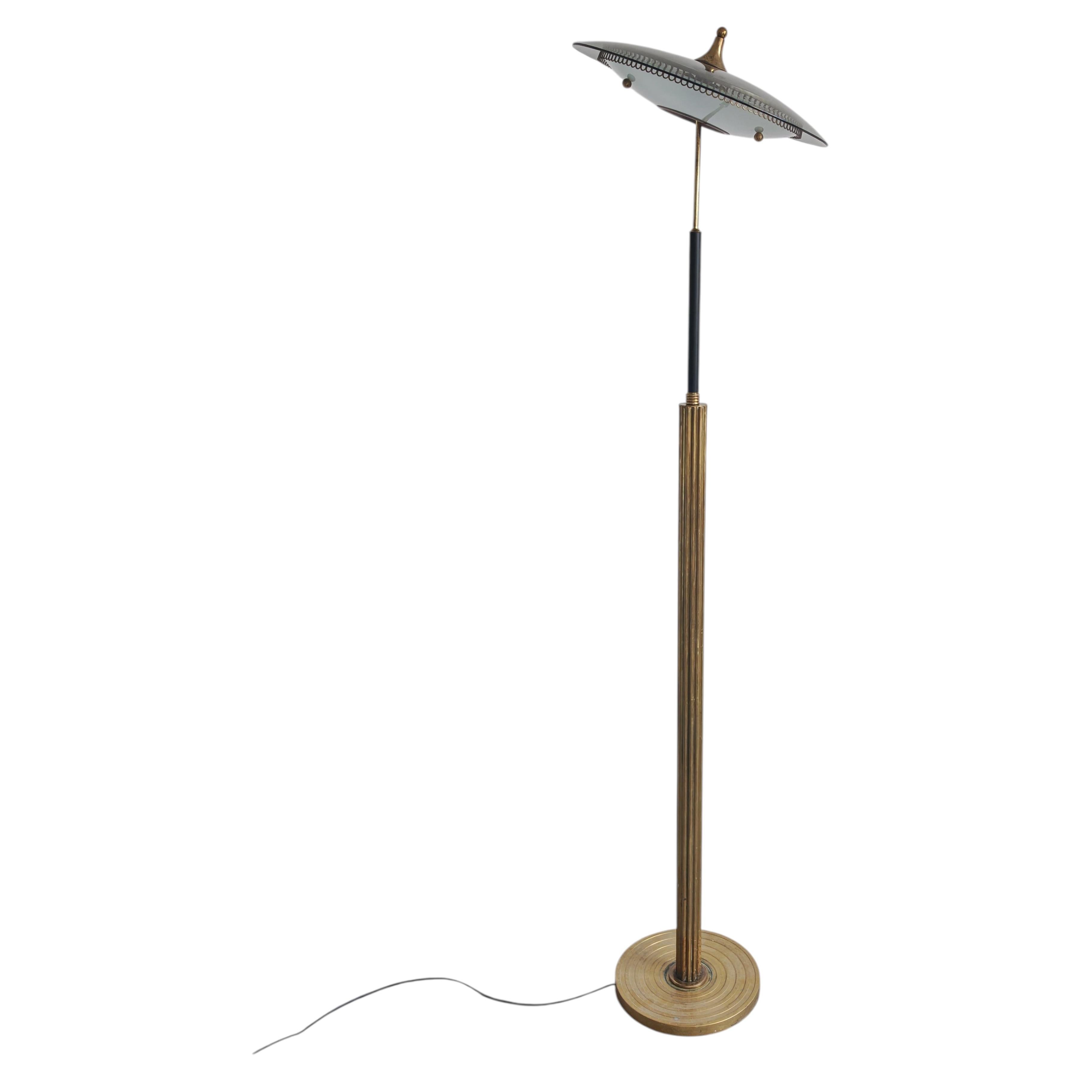Lampada da terra in stile Mid Century Modern, attribuita a Pietro Chiesa per Fontana Arte, Italia