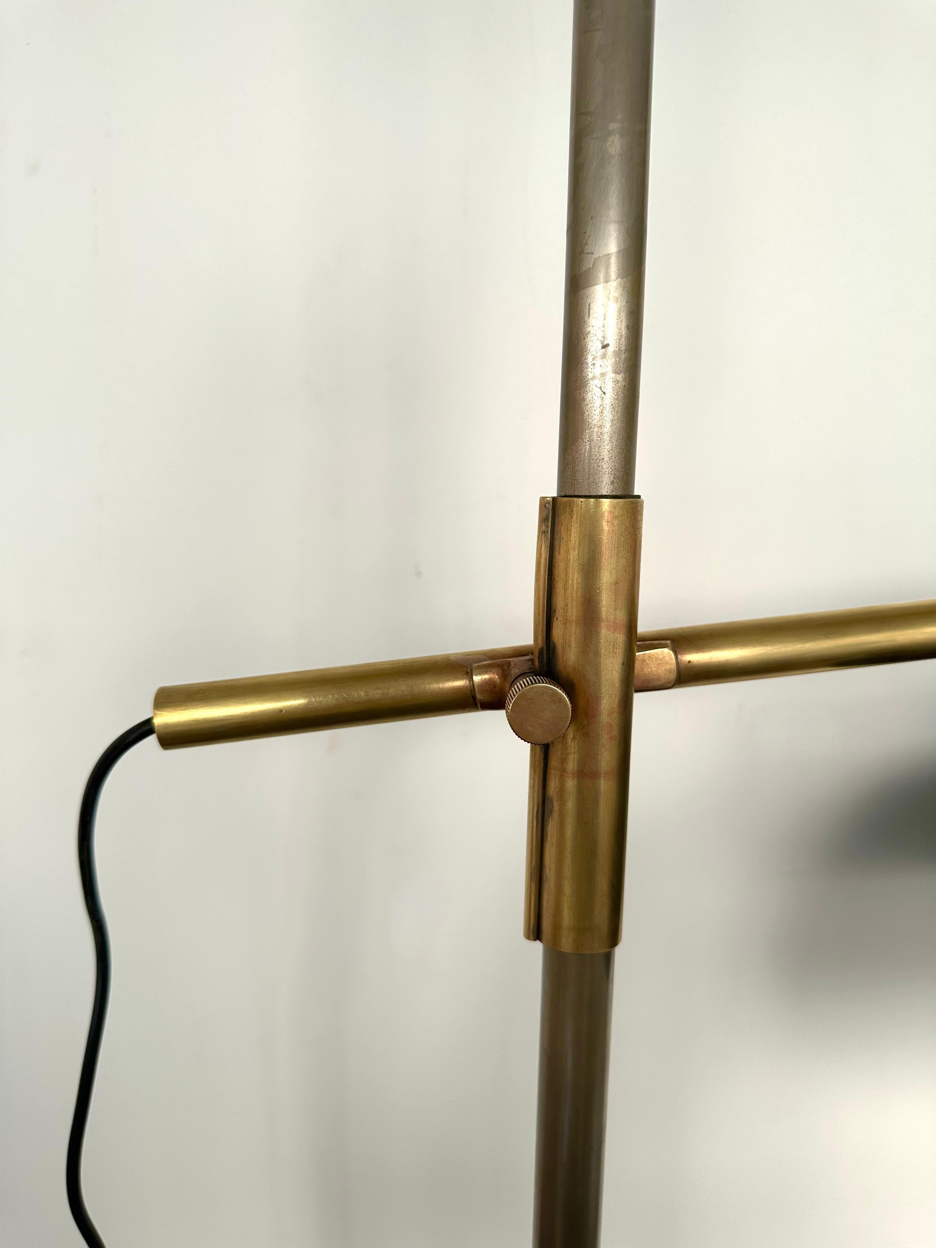 Mid-Century Modern Floor Lamp Brass Lacquered Metal by Lumi, Italy, 1950s For Sale 1