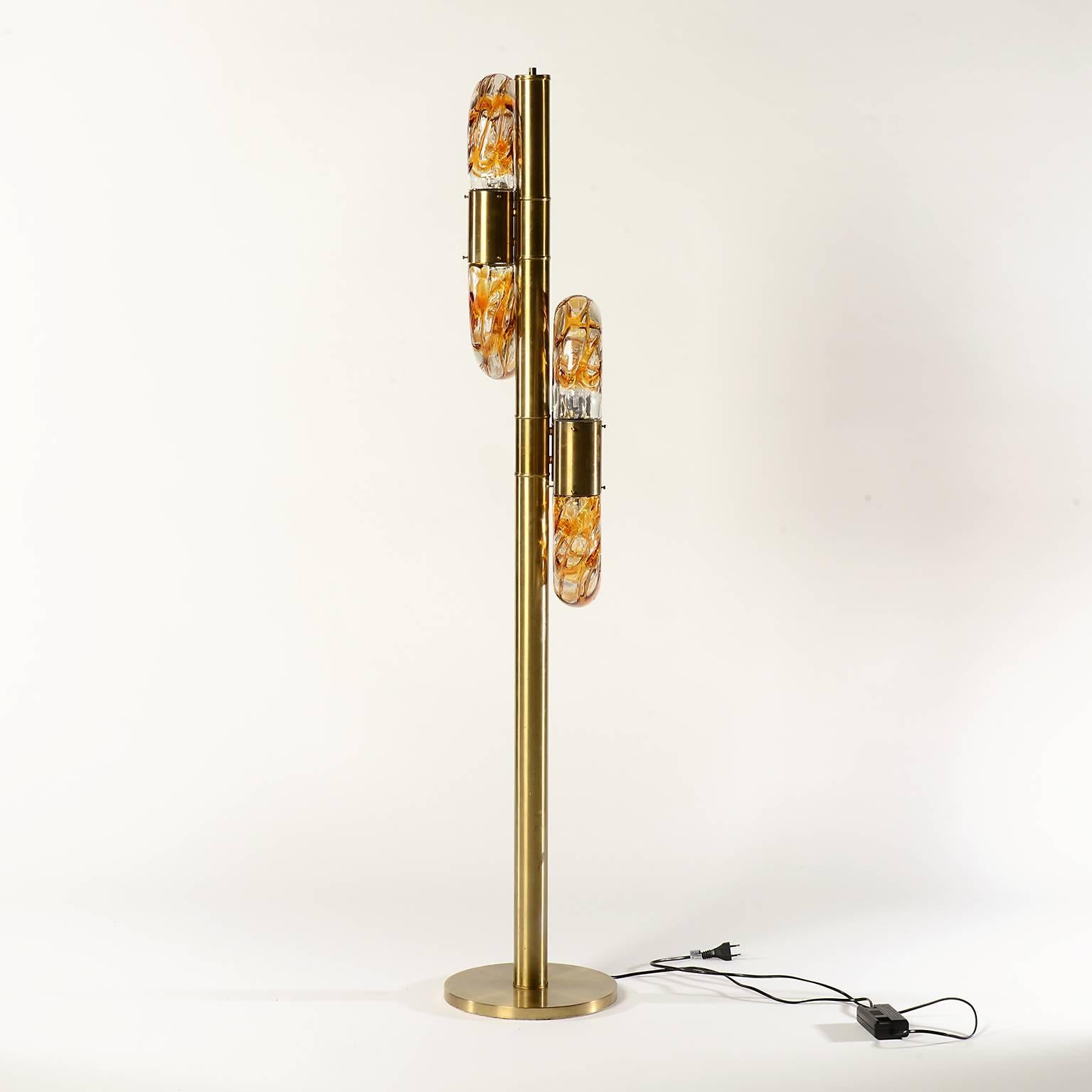 Brass Mid-Century Modern Floor Lamp by Aldo Nason for Mazzega