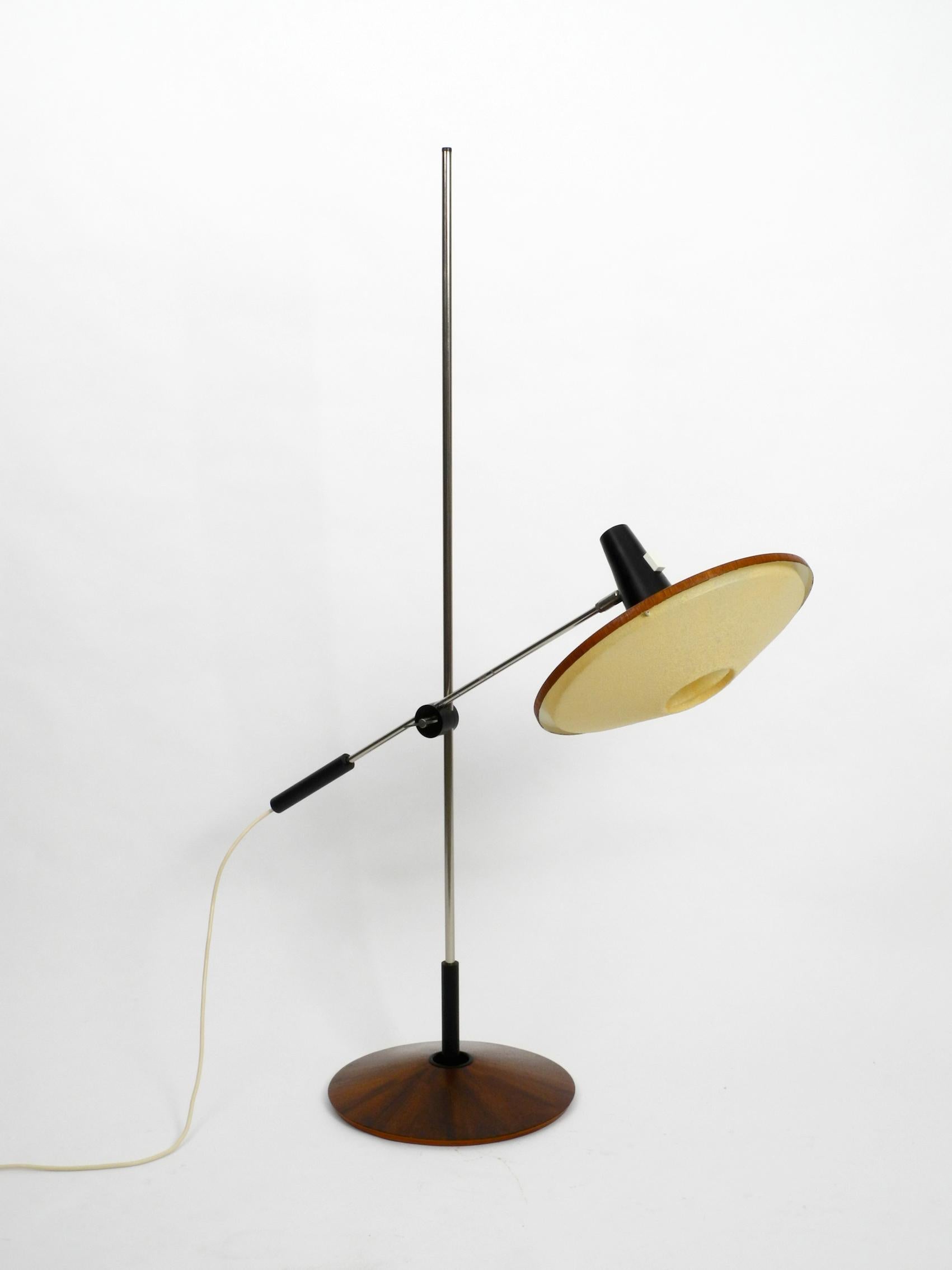 Swiss Mid-Century Modern Floor Lamp by George Frydman for Temde with Teak Veneer