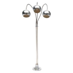 Mid-Century Modern Floor Lamp, Chromed Metal & Lucite, Italy, 1979