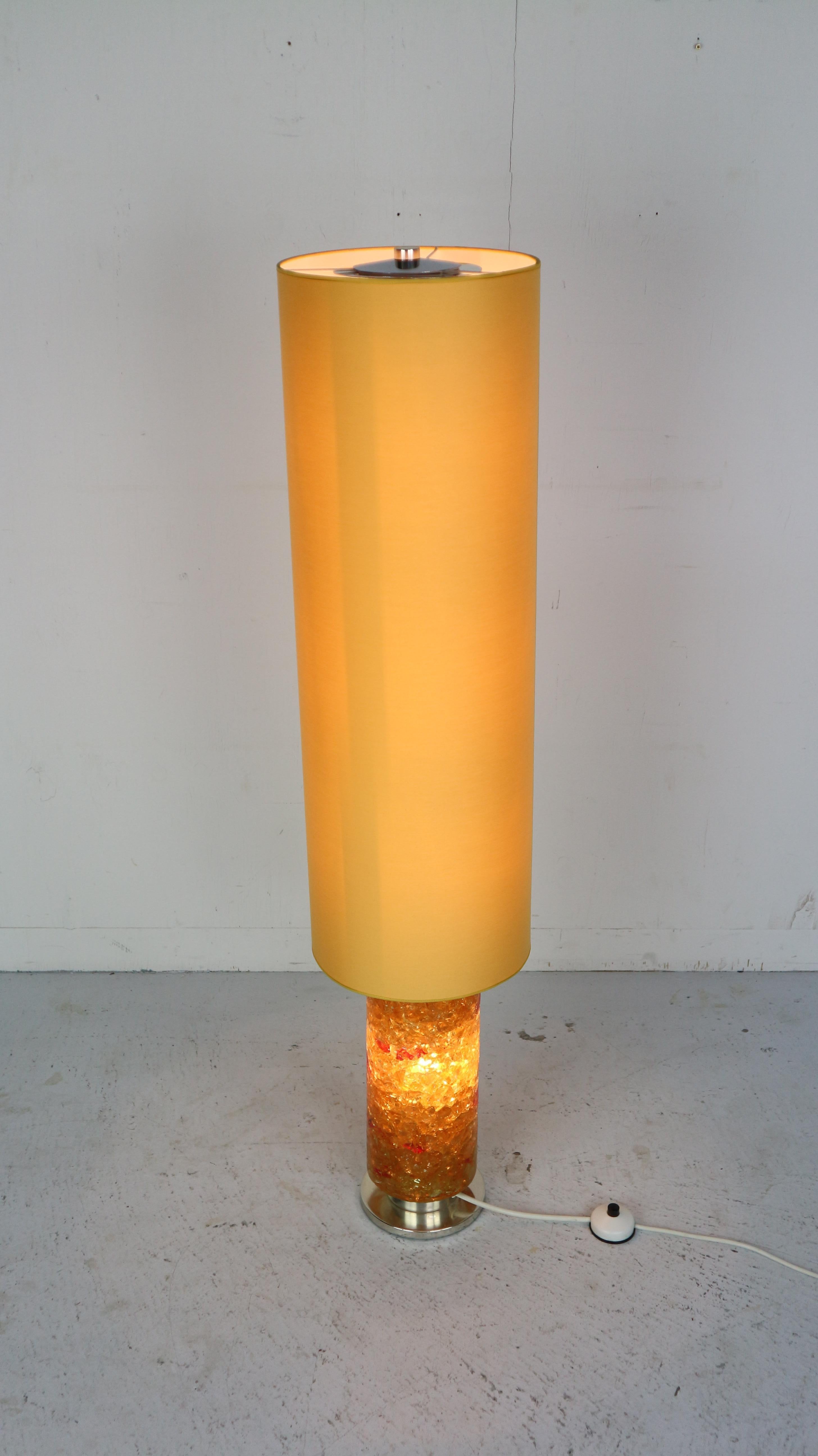 Mid-Century Modern Floor Lamp Epoxy Amber Glass, 1970s, Belgium 6