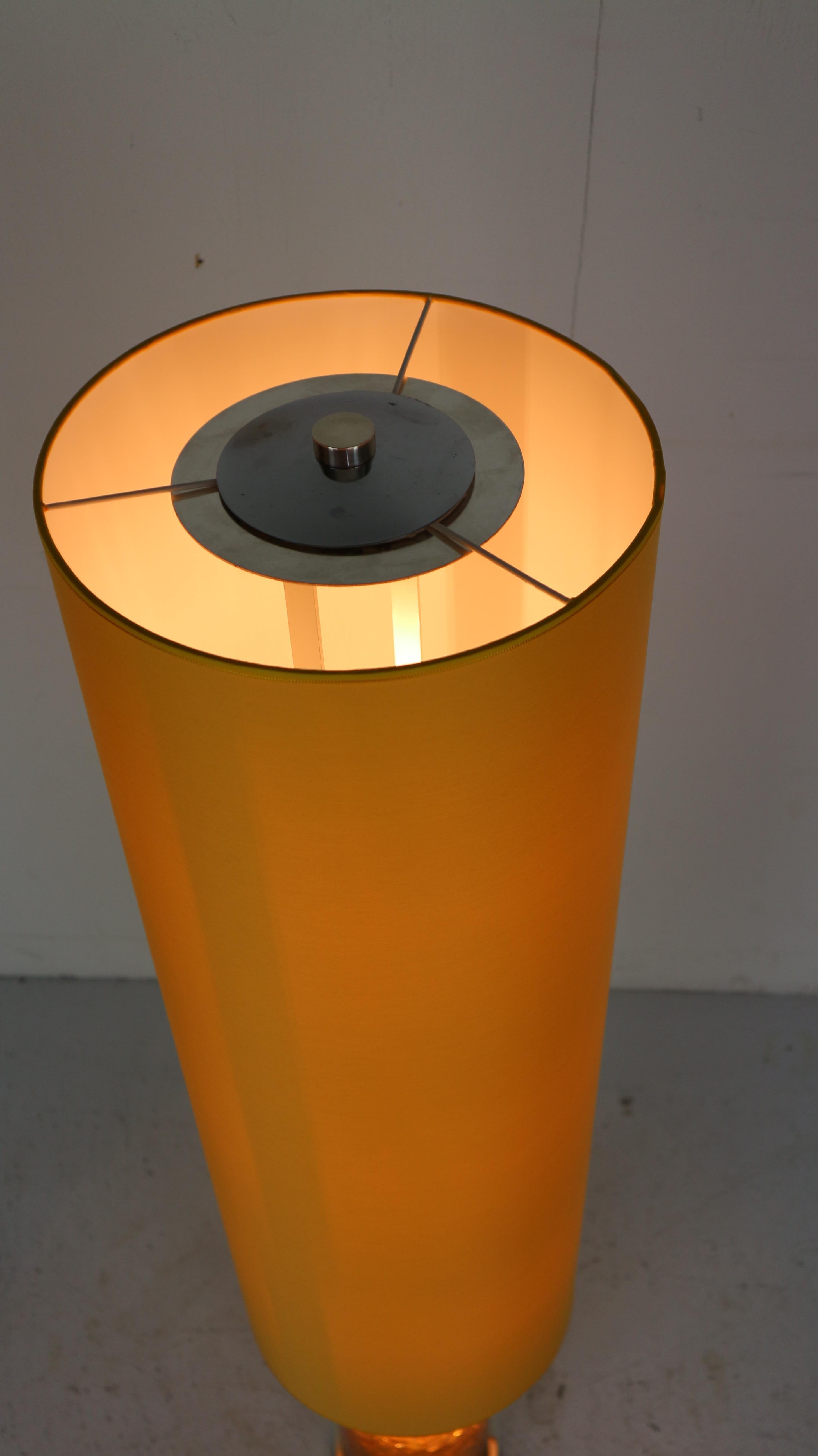 Mid-Century Modern Floor Lamp Epoxy Amber Glass, 1970s, Belgium 7