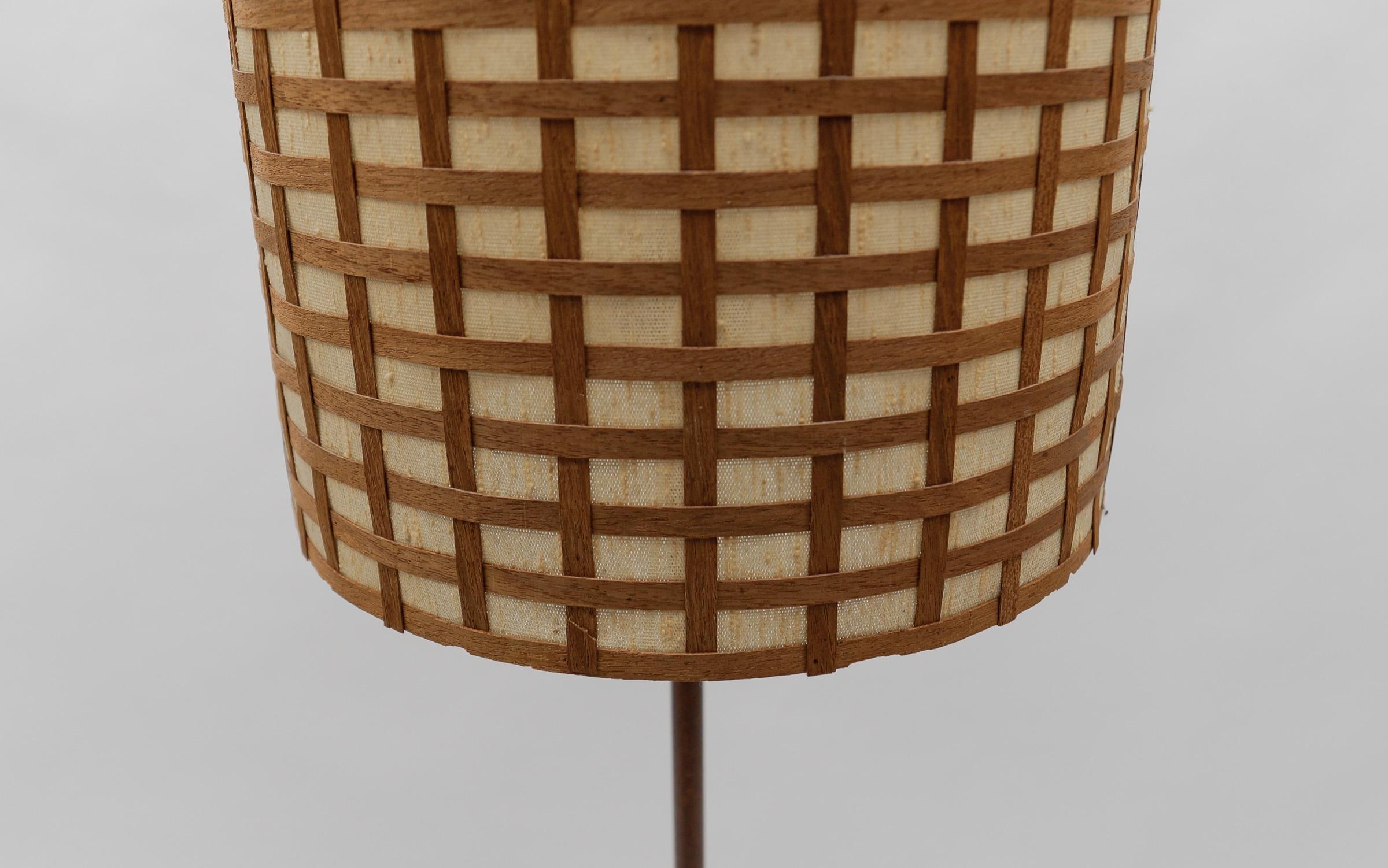  Mid-Century Modern Floor Lamp in Brass and Teak from Temde, 1960s Switzerland For Sale 5