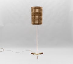 Mid-Century Modern Floor Lamp in Brass and Teak from Temde, 1960s Switzerland