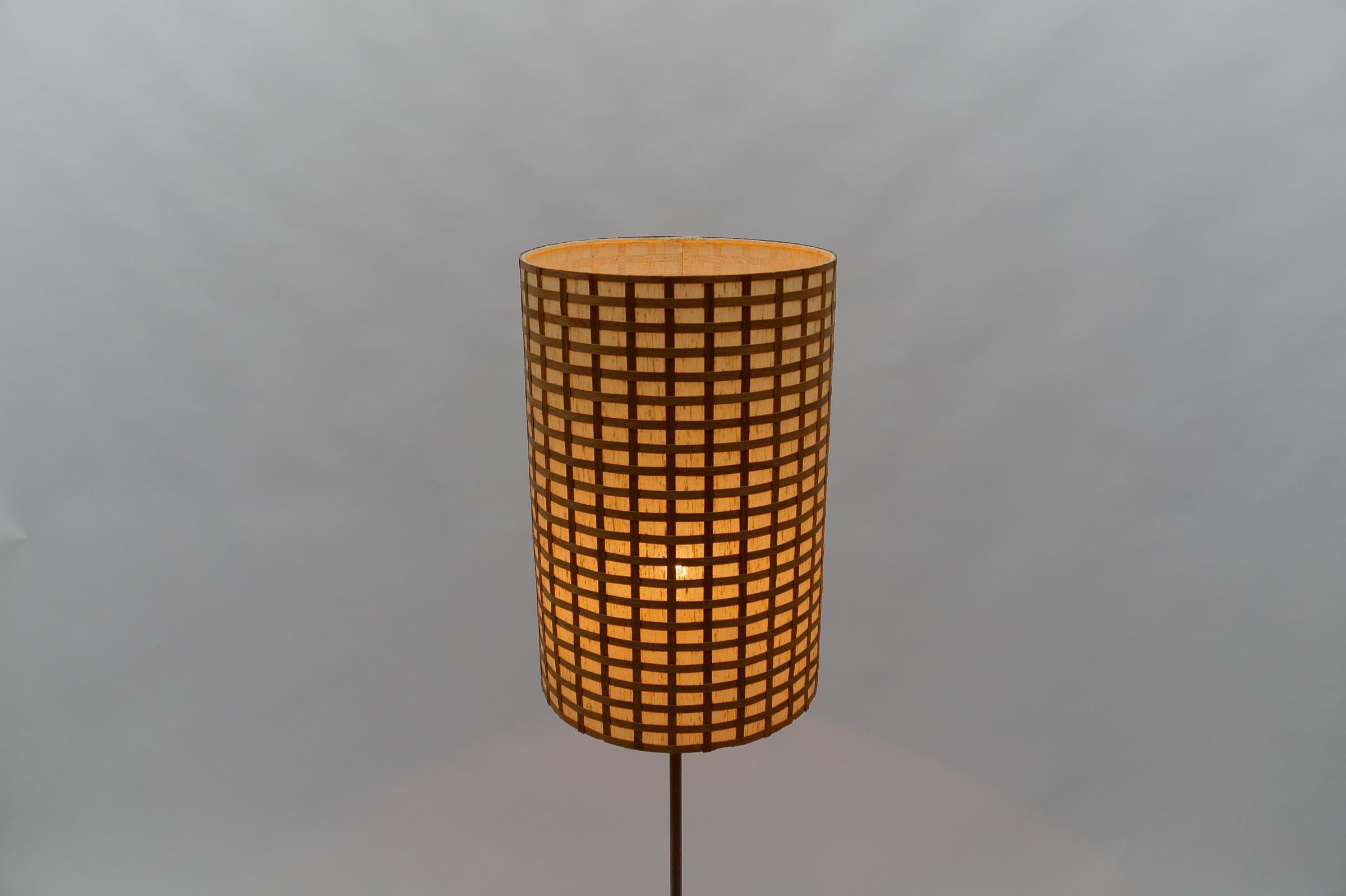 Metal  Mid-Century Modern Floor Lamp in Brass and Teak from Temde, 1960s Switzerland For Sale