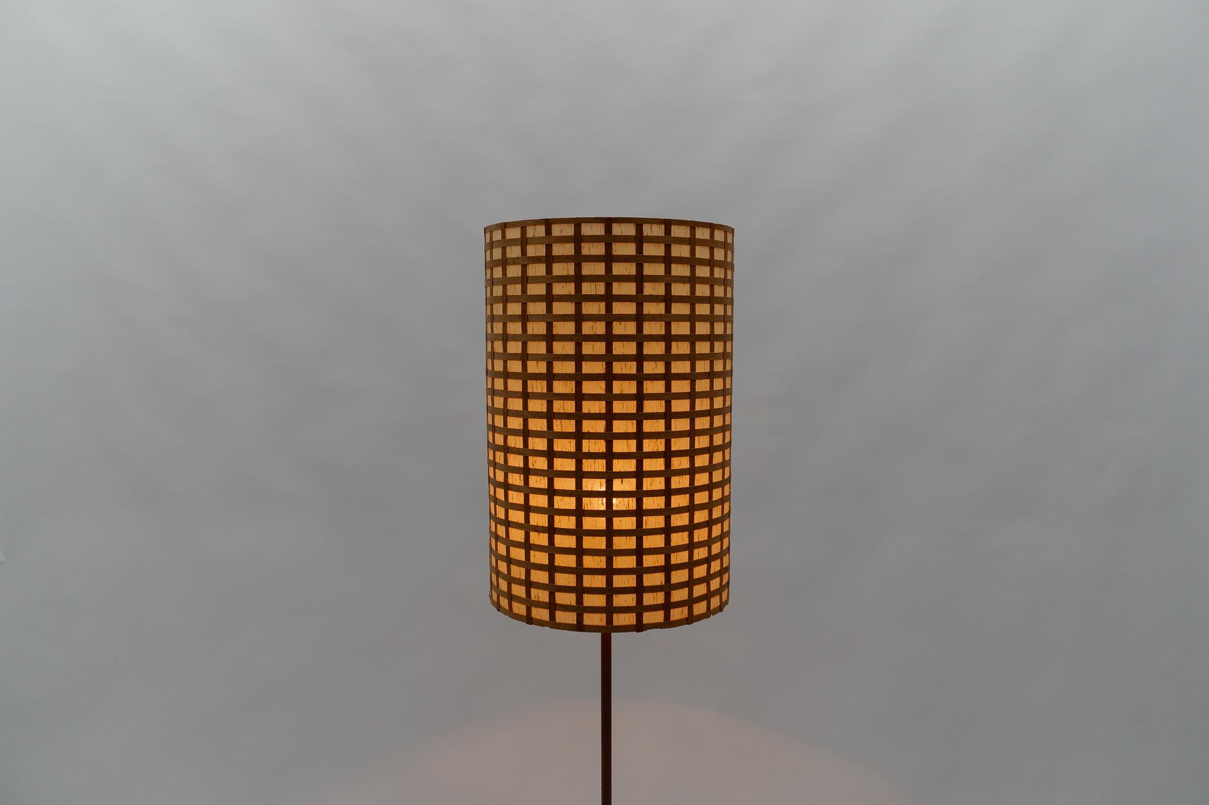  Mid-Century Modern Floor Lamp in Brass and Teak from Temde, 1960s Switzerland For Sale 1