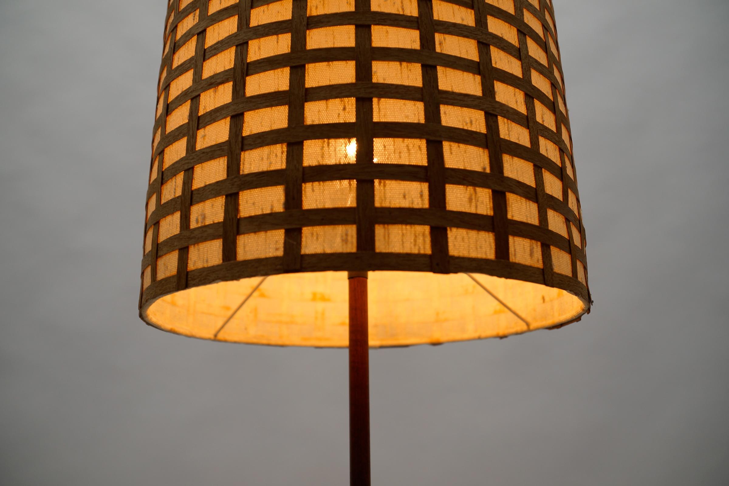  Mid-Century Modern Floor Lamp in Brass and Teak from Temde, 1960s Switzerland For Sale 3