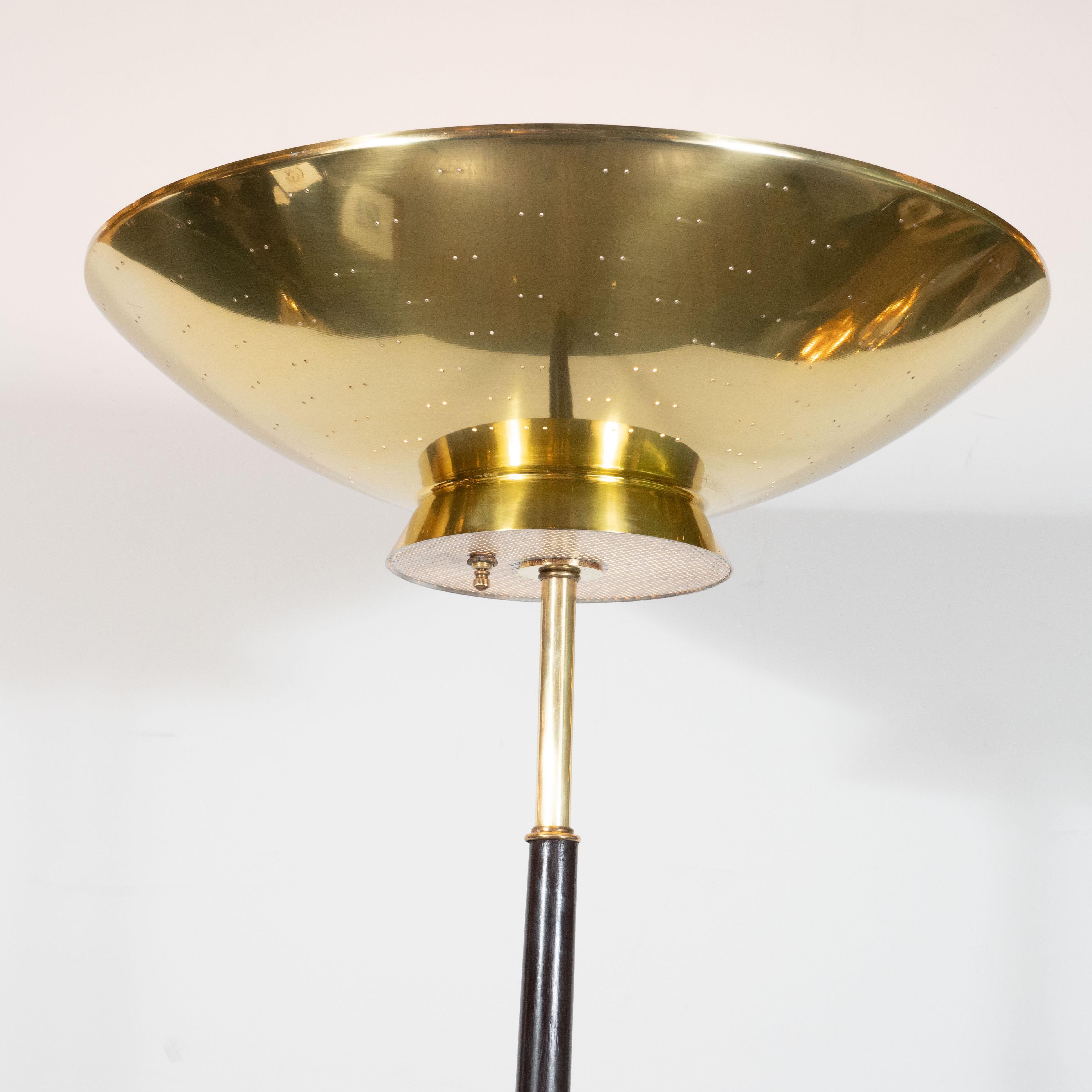 Mid-Century Modern Floor Lamp in Brass and Ebonized Walnut by Gerald Thurston For Sale 7