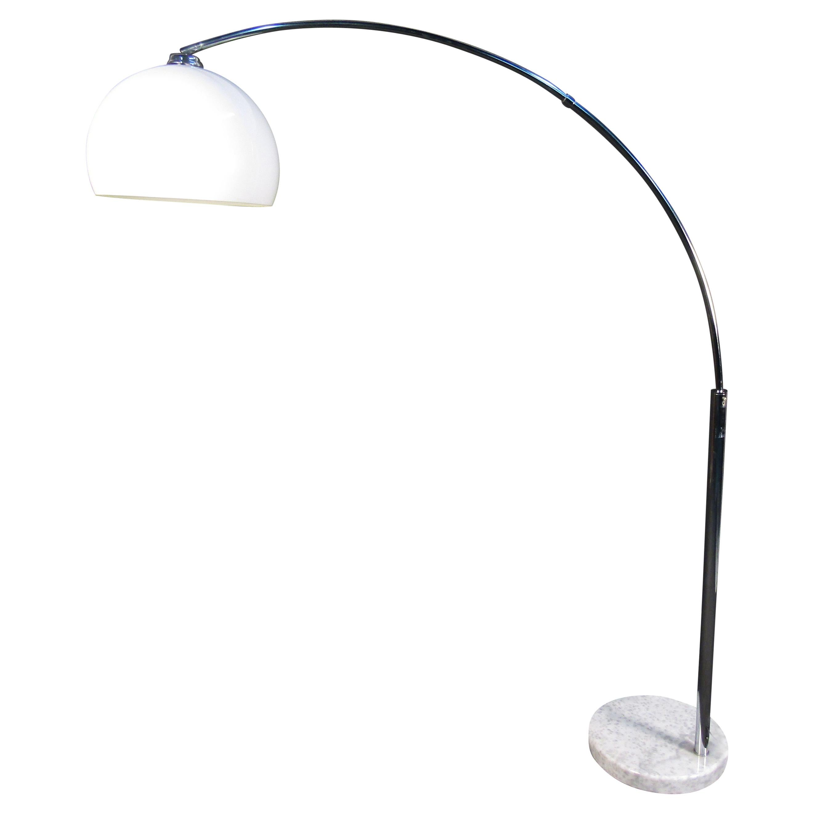 Mid-Century Modern Floor Lamp in Chrome and Marble For Sale