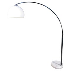 Mid-Century Modern Floor Lamp in Chrome and Marble