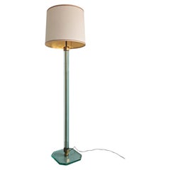 Mid Century Modern Floor lamp in glass and brass attr. to Fontana Arte