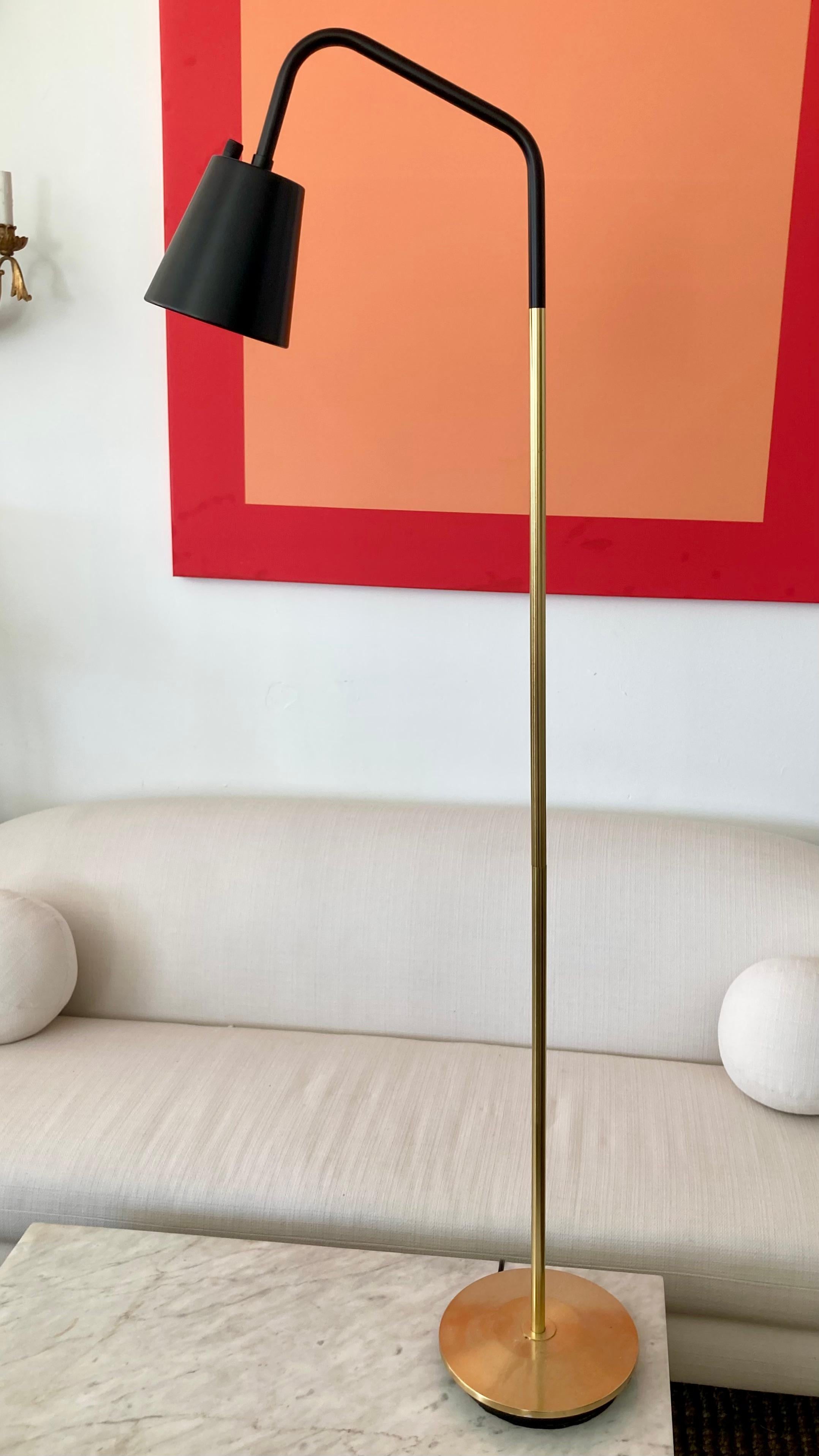 Mid-Century Modern Floor Lamp in the Style of Jacques Adnet In Good Condition In Los Angeles, CA