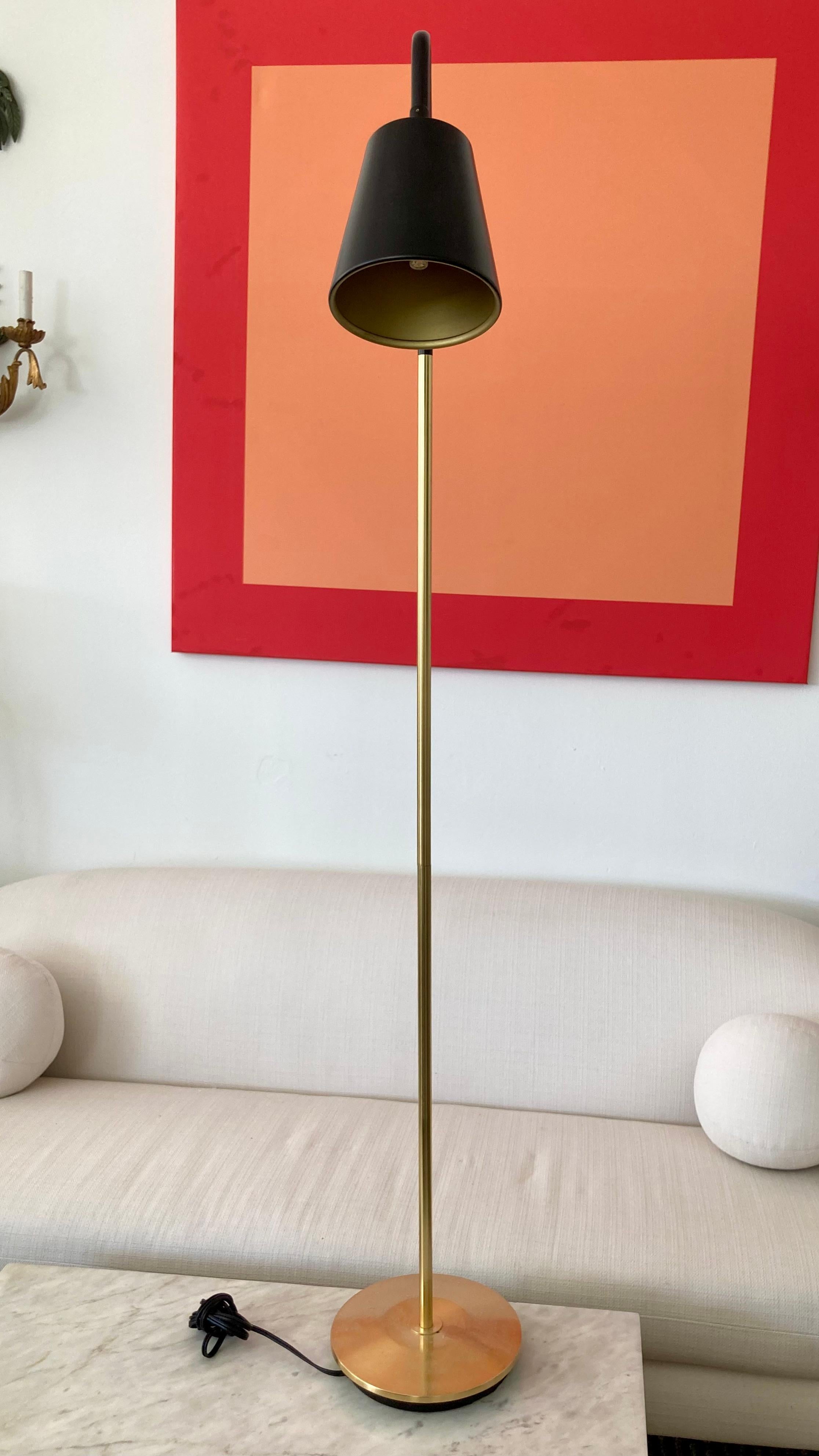 Metal Mid-Century Modern Floor Lamp in the Style of Jacques Adnet