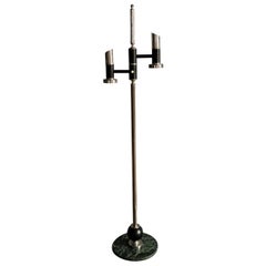 Mid-Century Modern Floor Lamp on Verde Alpi Dark Marble Base, Italy, 1960s