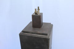 Mid-Century Modern Floor Lamp Steel Boxs Stacked Designer Sample