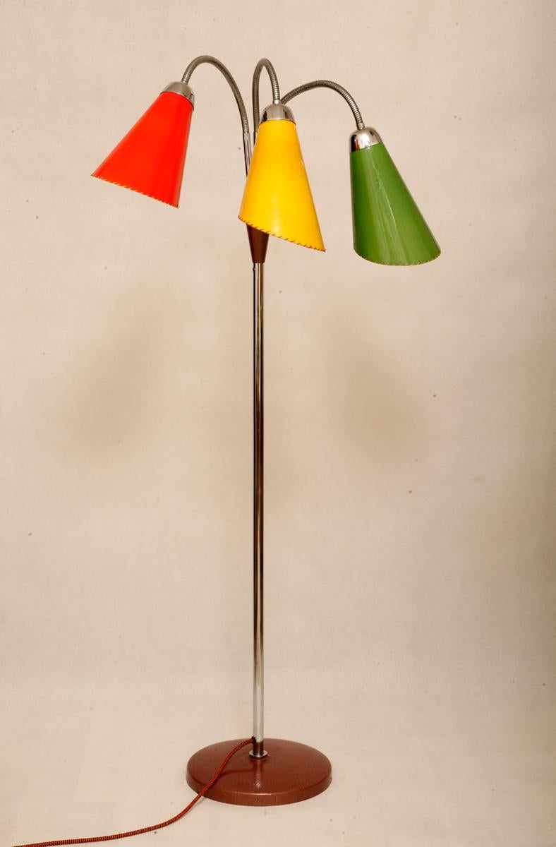 Mid-Century Modern Floor Lamp TYP S 102 by Lidokov Boskovice, 1960s In Good Condition For Sale In Warsaw, PL