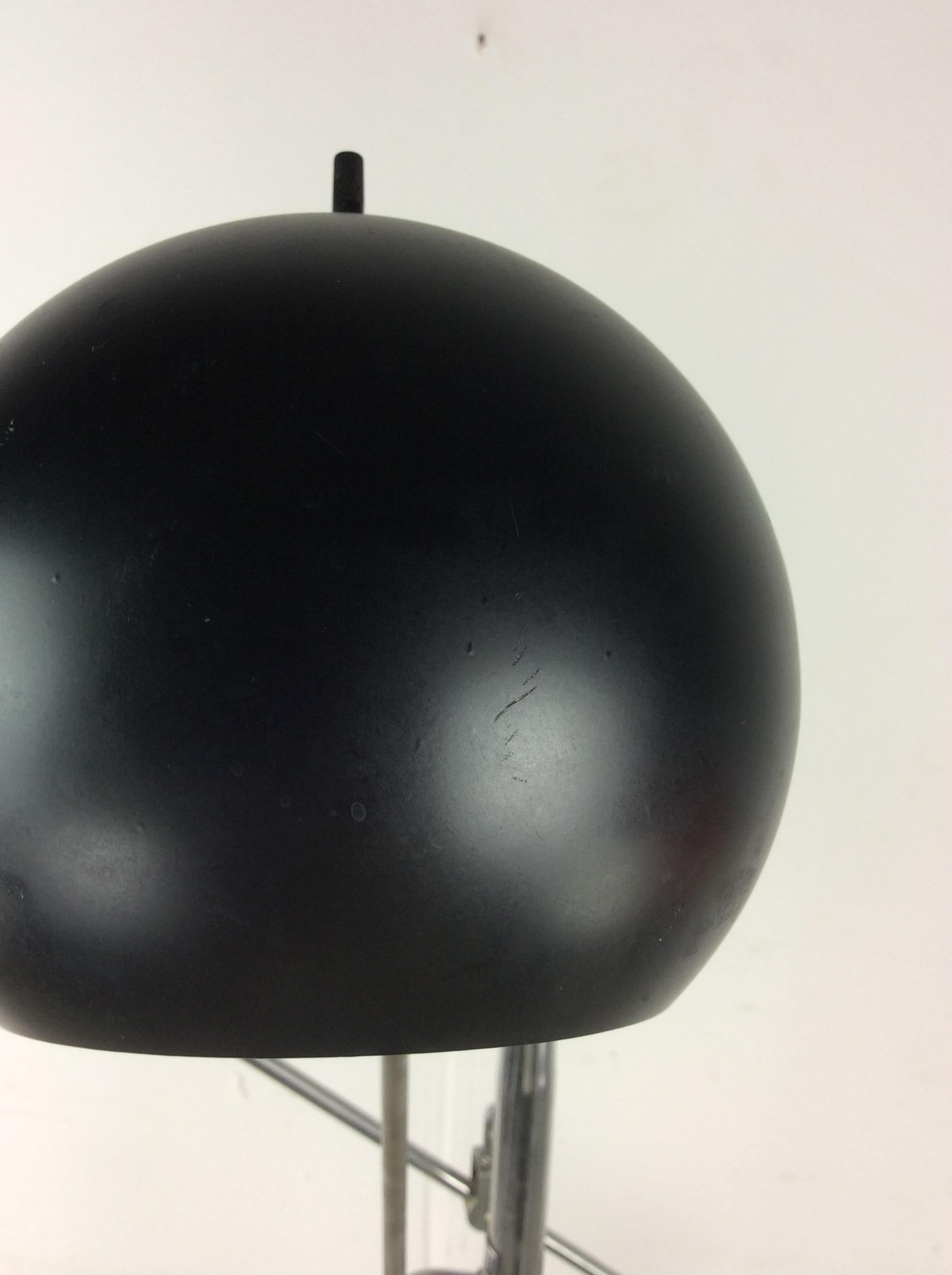 Mid Century Modern Floor Lamp with Black White & Red Globes For Sale 6