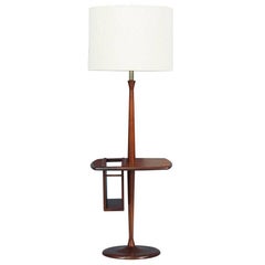 Vintage Mid-Century Modern Floor Lamp with Magazine Tray by Laurel