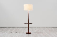 Mid-Century Modern Floor Lamp with Side Table by Laurel