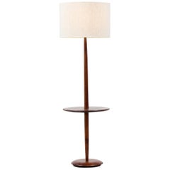 Mid-Century Modern Floor Lamp with Side Table by Laurel