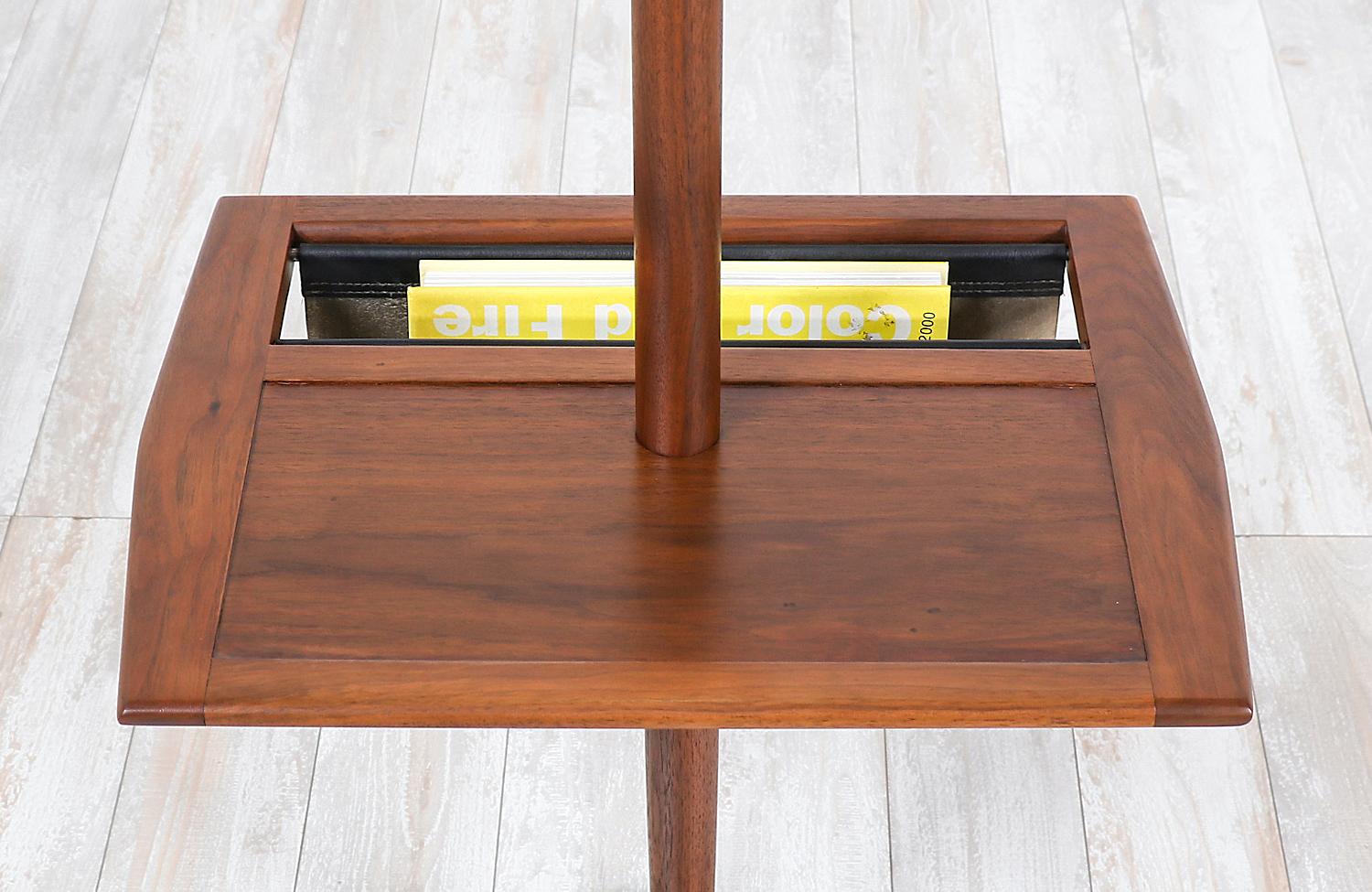 floor lamp end table magazine rack combination