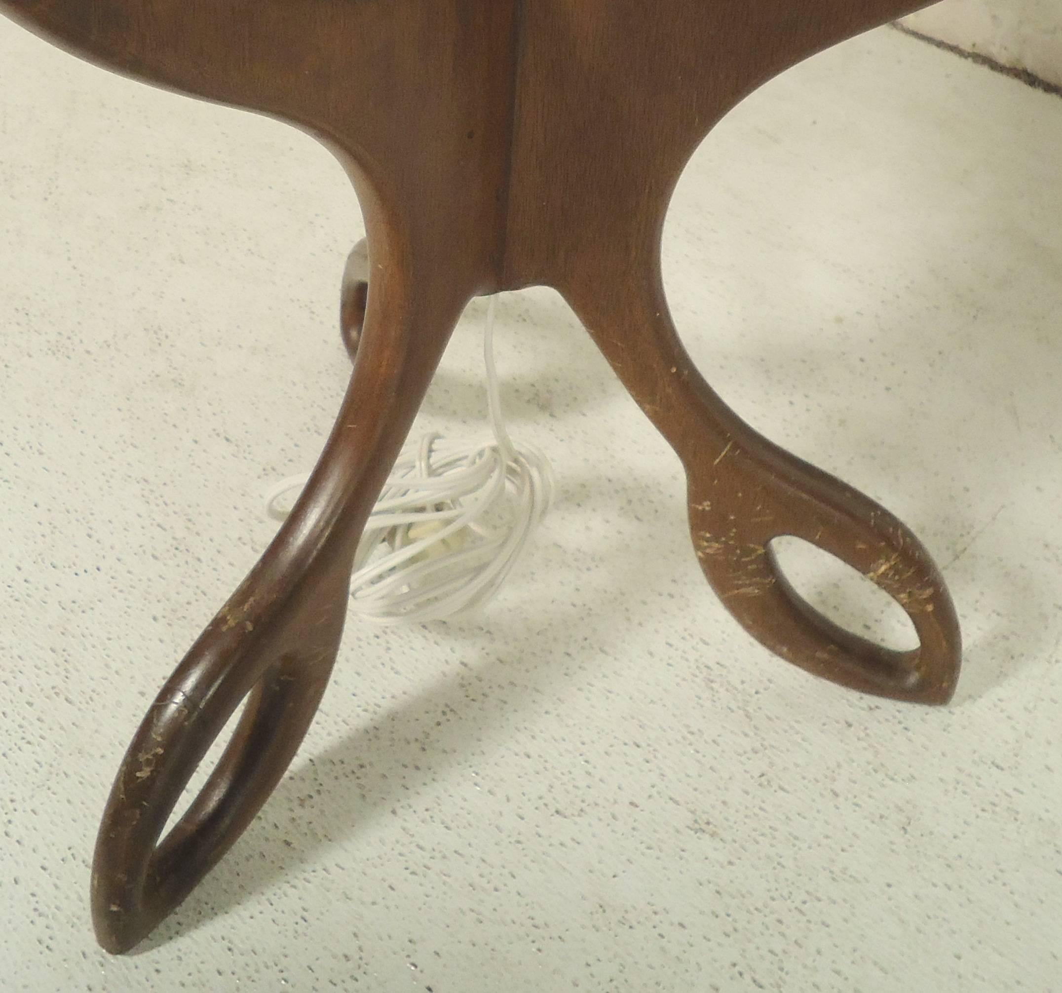 Mid-Century Modern Floor Lamp with Table 1