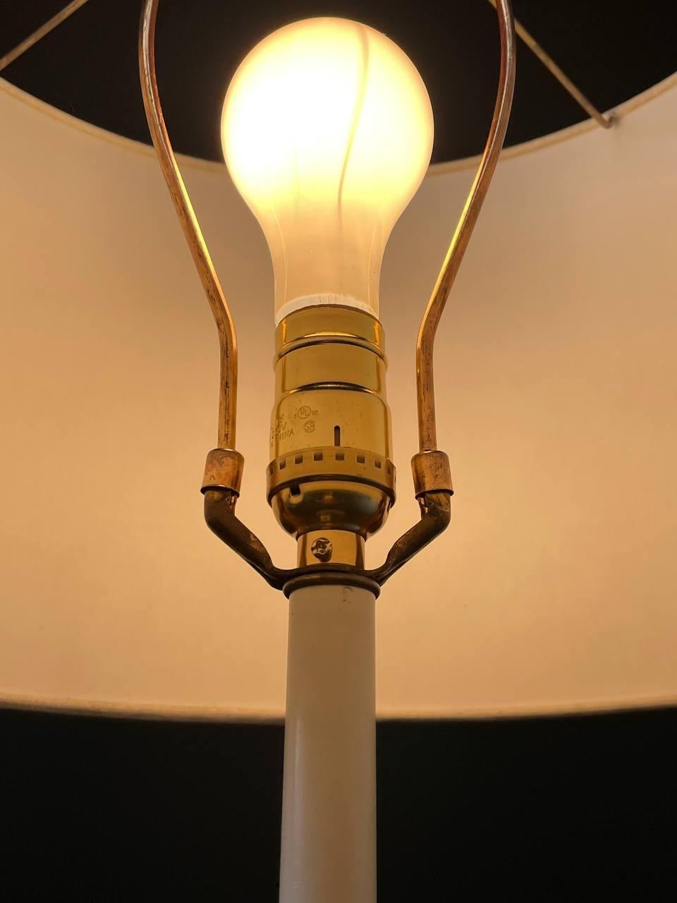 Mid-20th Century Mid-Century Modern Floor Lamp with Travertine Side Table