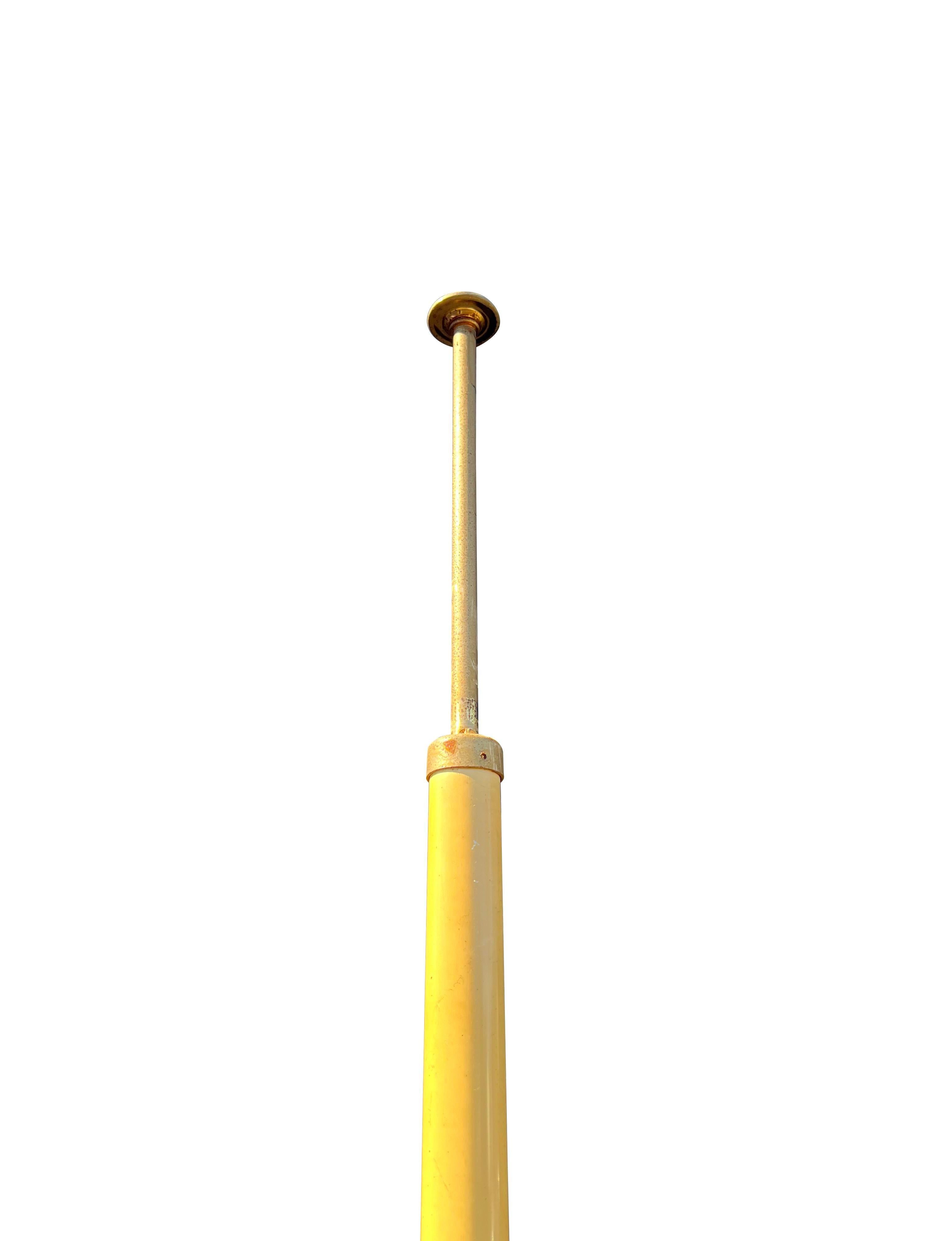 Mid Century Modern Floor to Ceiling Pole Lamp 3 Adjustable Heads in Cream 1