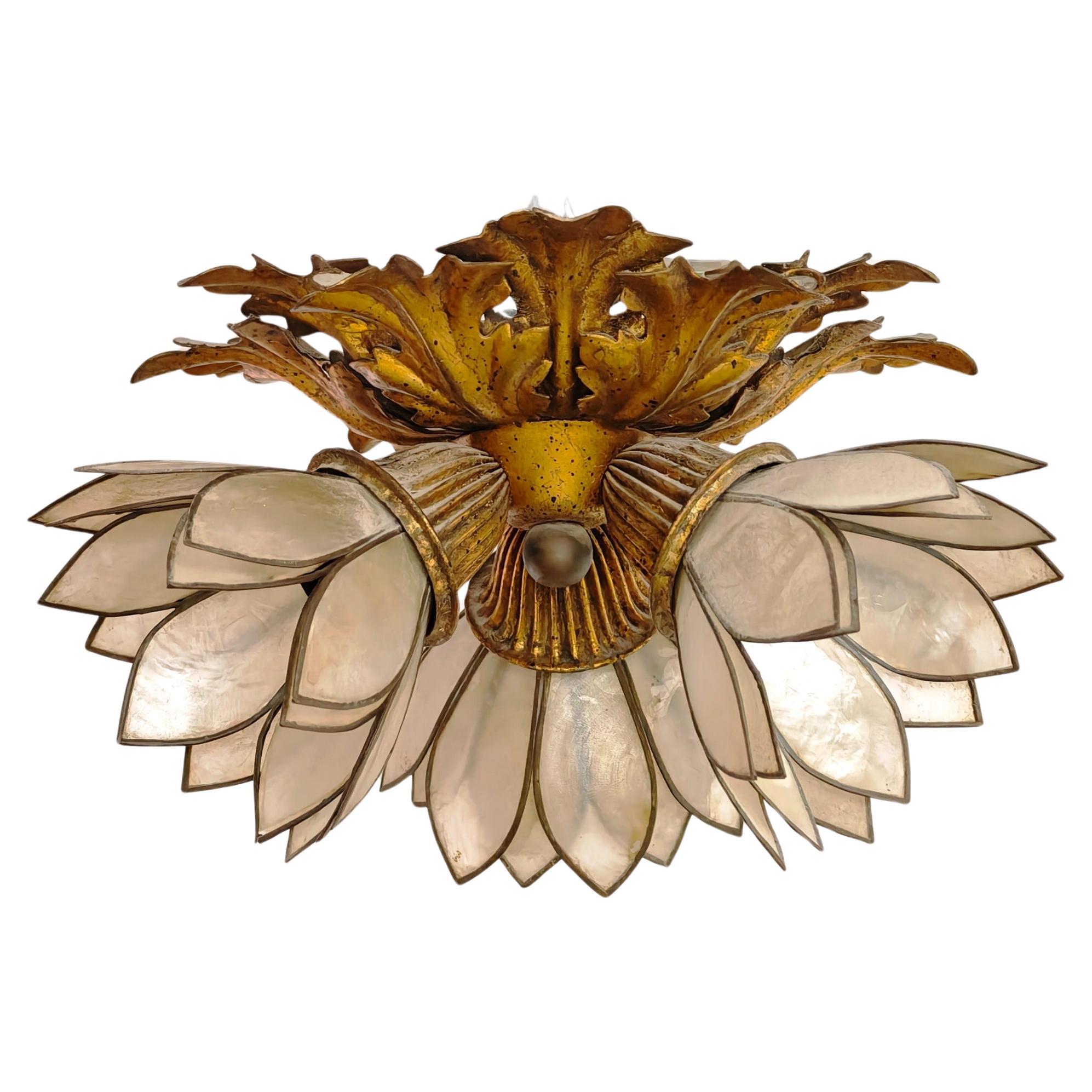 Mid-Century Modern Floral Ceiling Light by Banci Firenze Design Italy, 1960 For Sale