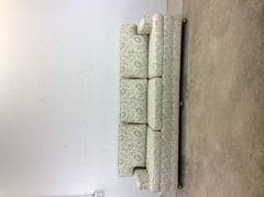 Mid Century Modern Floral Patterned 3 Seater Sofa on Wheels