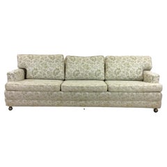 Retro Mid Century Modern Floral Patterned 3 Seater Sofa on Wheels