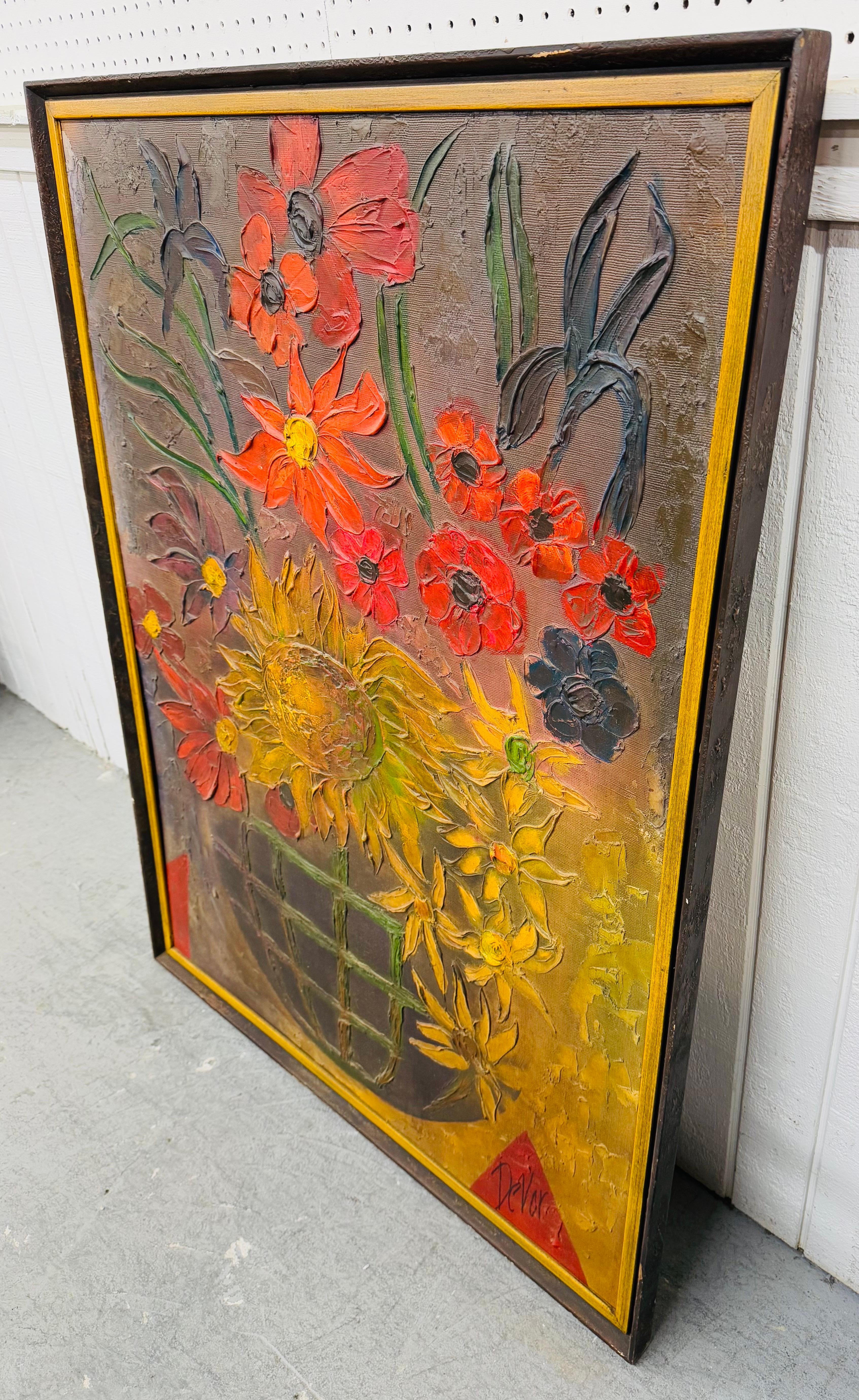 American Mid-Century Modern Floral Still Life Painting For Sale