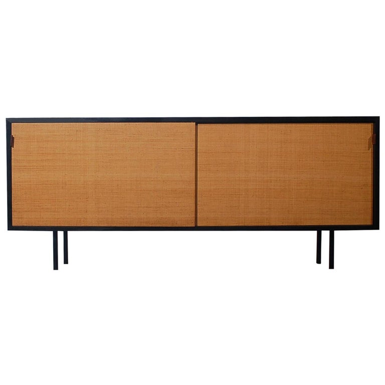Mid Century Modern Florence Knoll Black Lacquer Credenza With