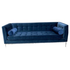 Mid Century Modern Florence Knoll Chrome Base Sofa Newly Upholstered 