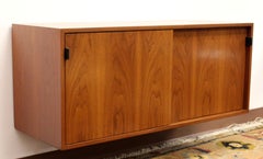 Mid-Century Modern Florence Knoll Floating Hanging Wall Mount Cabinet Credenza