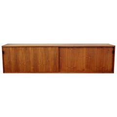 Mid-Century Modern Florence Knoll Floating Wall Mount Walnut Wood Credenza