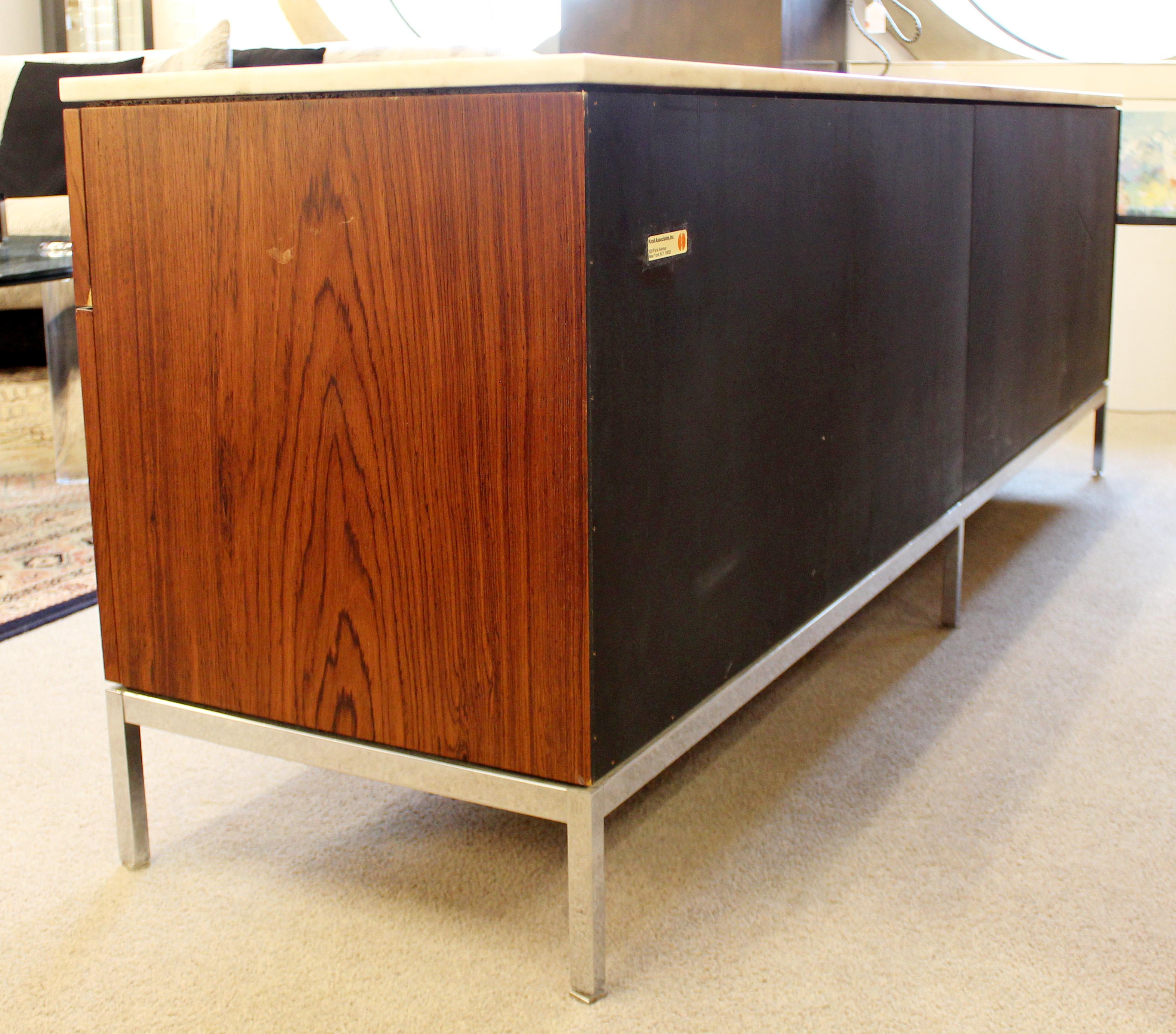 Mid-Century Modern Florence Knoll for Knoll Int. Rosewood Marble Credenza, 1960s 1