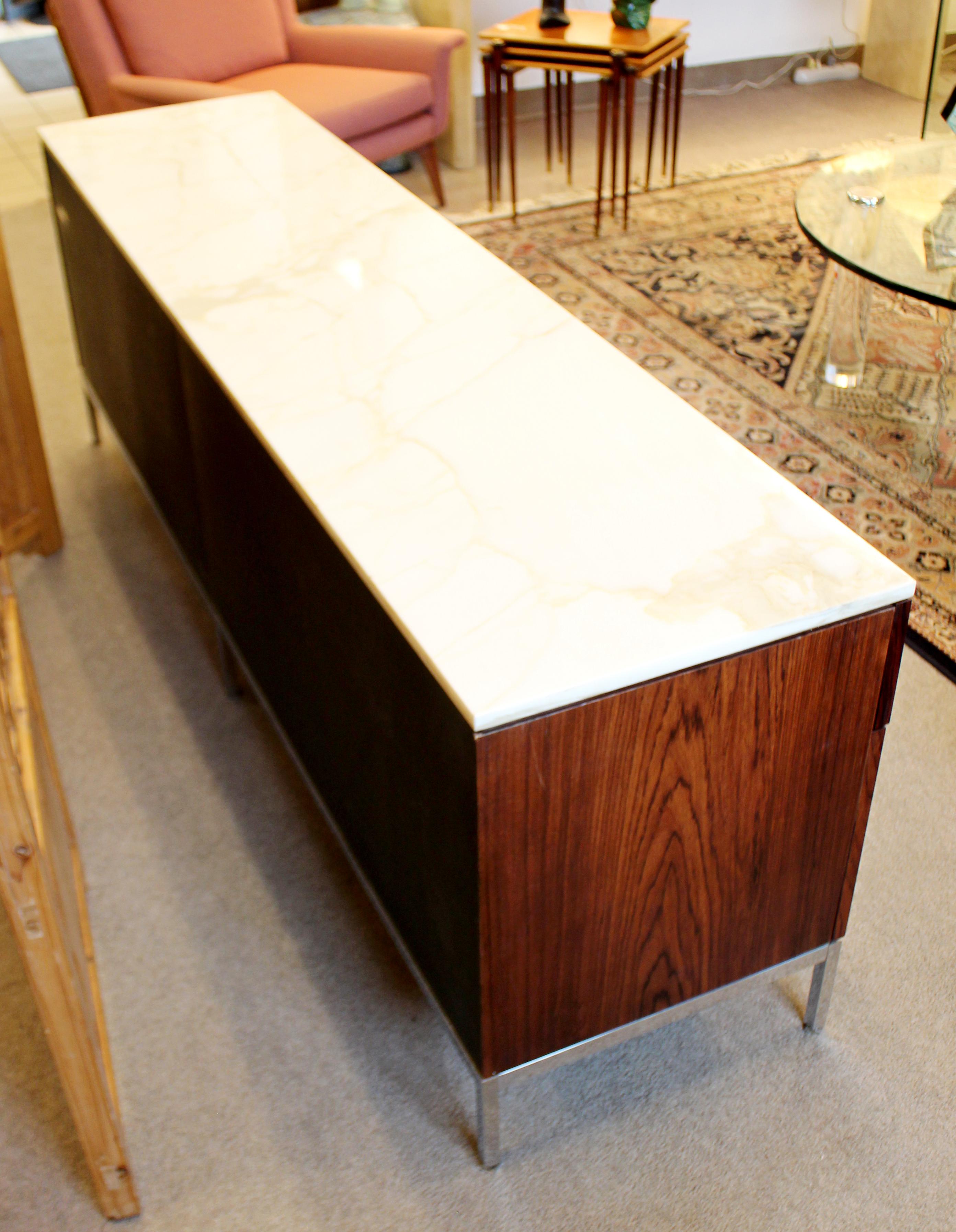 Mid-Century Modern Florence Knoll for Knoll Int. Rosewood Marble Credenza, 1960s 3