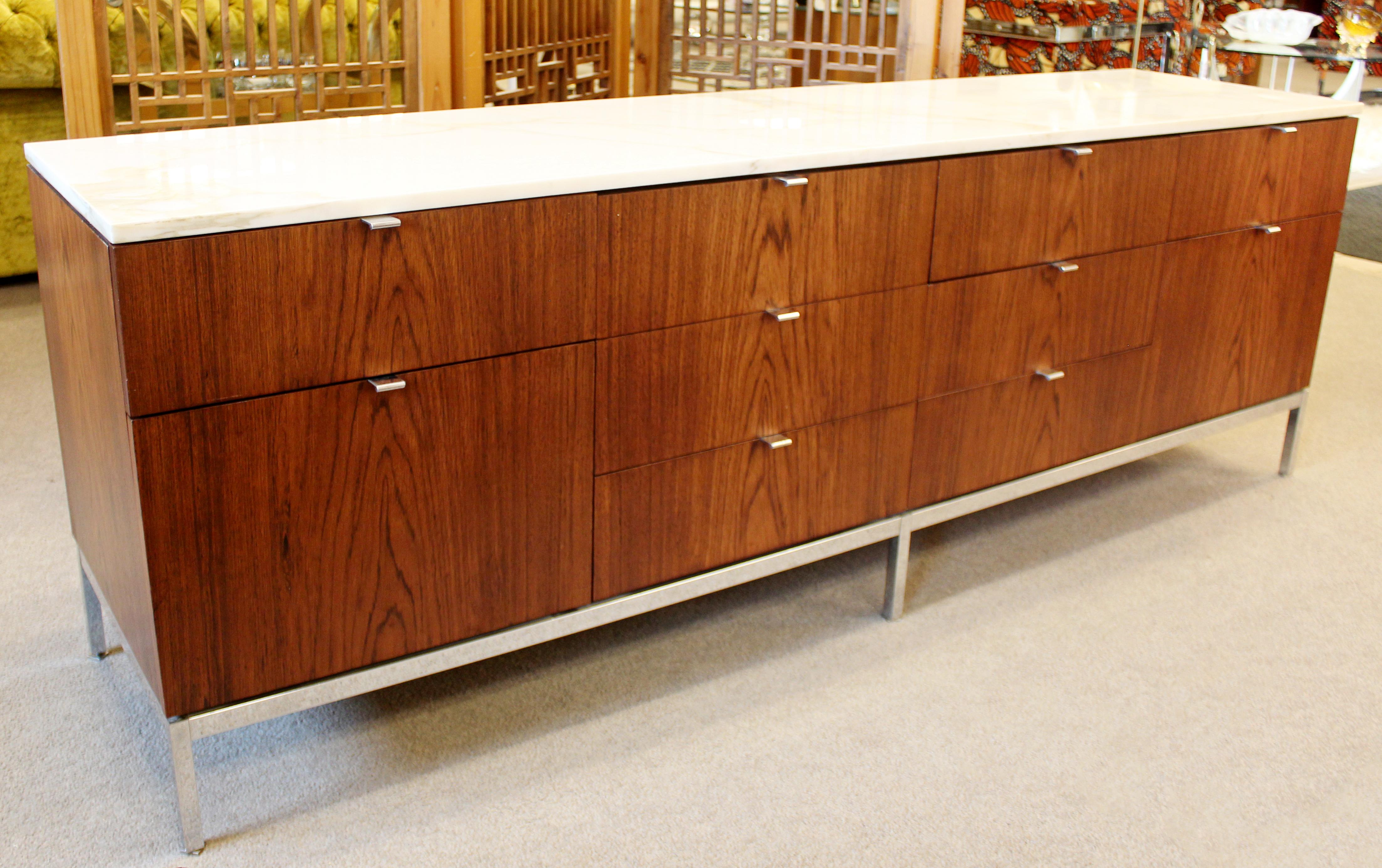 Mid-Century Modern Florence Knoll for Knoll Int. Rosewood Marble Credenza, 1960s 4