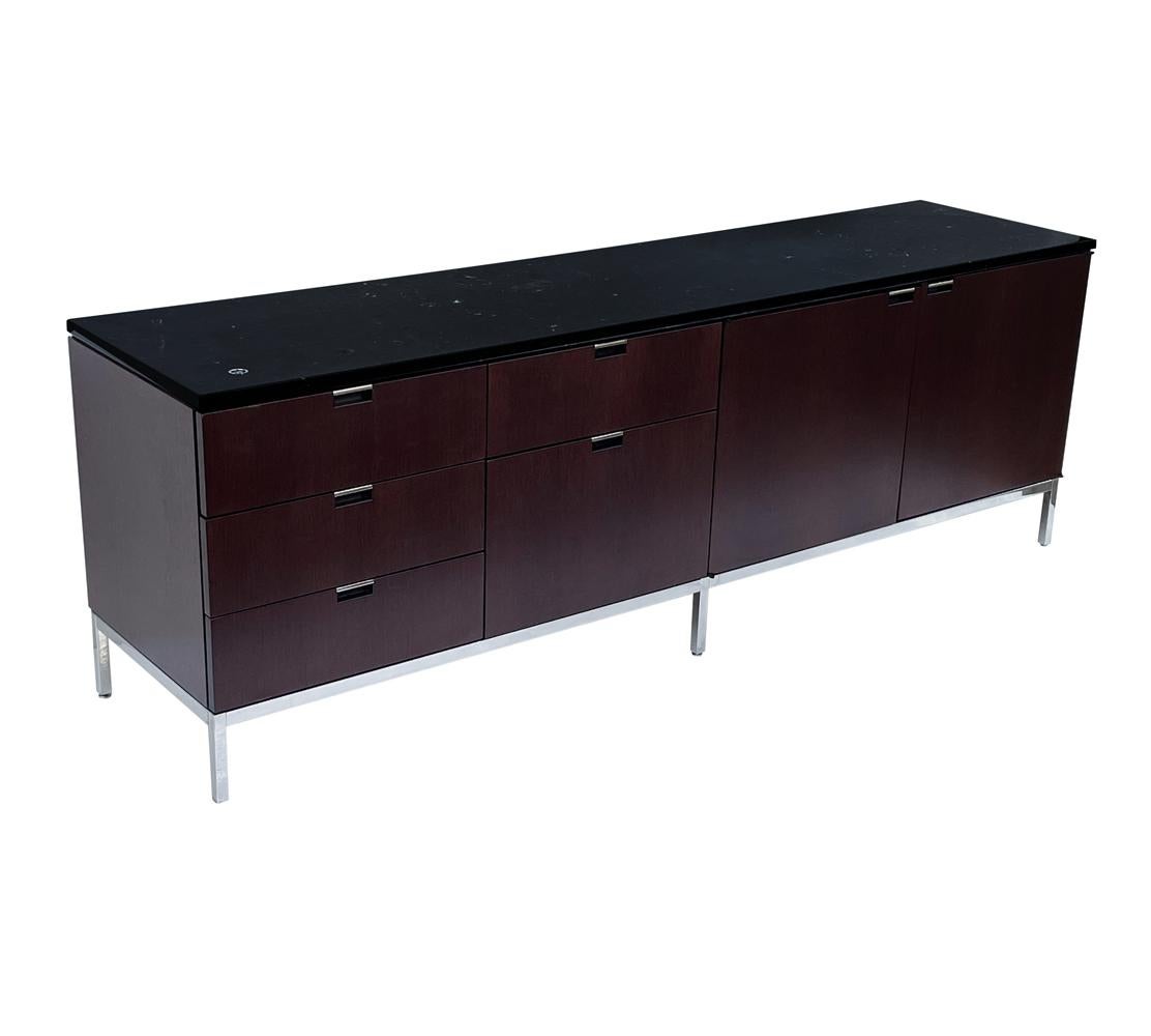 American Mid-Century Modern Florence Knoll for Knoll with Black Marble Top Credenza