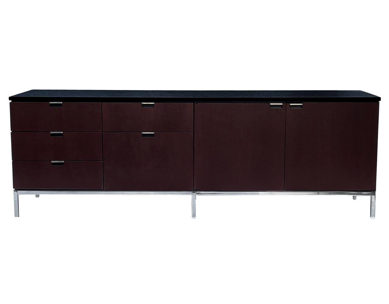 Mid-Century Modern Florence Knoll for Knoll with Black Marble Top Credenza 1
