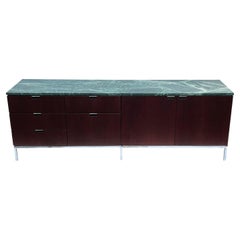 Mid-Century Modern Florence Knoll Green Verde Marble Top Credenza or Cabinet